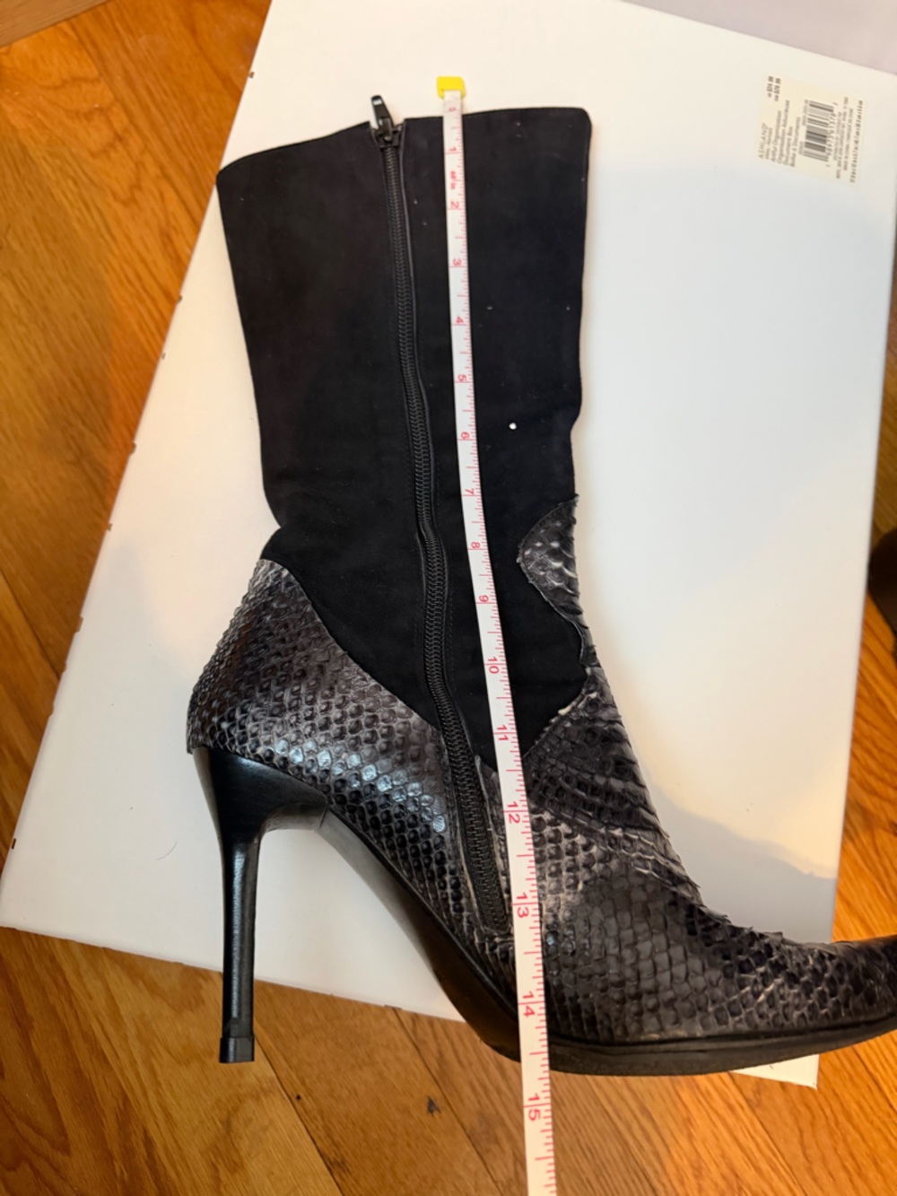 Vintage Italian python and suede Stiletto Boots - Picture 10 of 14